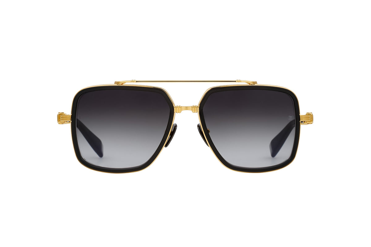 BALMAIN OFFICER BPS-108A 58 - Gold - Dark Crystal Grey - Black w/ Dark Grey to Light Grey - AR