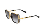 BALMAIN OFFICER BPS-108A 58 - Gold - Dark Crystal Grey - Black w/ Dark Grey to Light Grey - AR