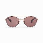 BALMAIN BRIGADE-IV BPS-120F GLD - BDX 52-20 - 18k Gold w/ Brown - Dark Bordeaux - Chocolate Brown Lenses
