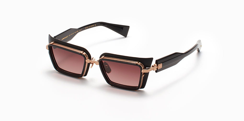BALMAIN ADMIRABLE BPS-130D 52 - Matte Black- Rose Gold w/ Dark Rose to Light Rose Polar Lenses - AR