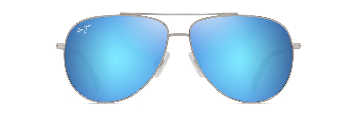 MAUI JIM Hauoli 17B 5912 - Shiny Silver w/Blue & Green