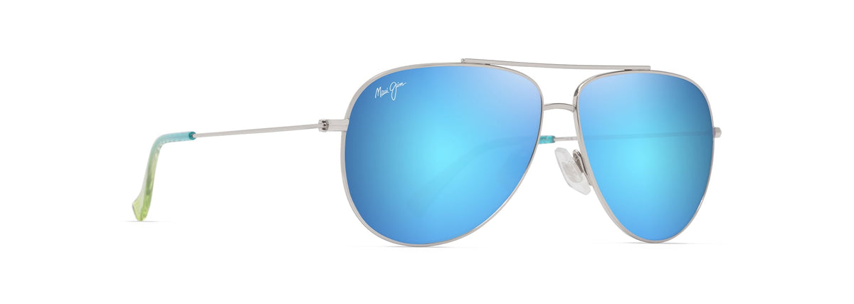 MAUI JIM Hauoli 17B 5912 - Shiny Silver w/Blue & Green