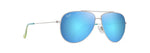 MAUI JIM Hauoli 17B 5912 - Shiny Silver w/Blue & Green