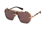 BALMAIN COLONEL BPS-170C-63 - Rose Gold - Brown Swirl - Dark Brown w/Black Flash Mirror Lenses