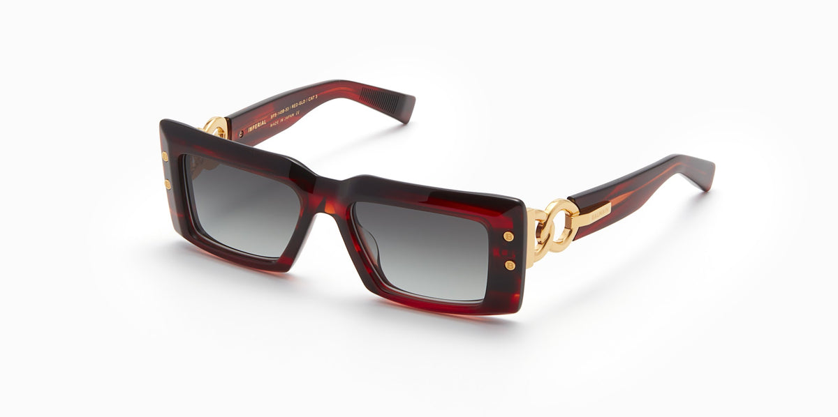 BALMAIN IMPERIAL BPS-145B 53 - Red Swirl - Gold w/ Dark Grey to Light Grey - AR