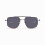 AKONI PATHFINDER AKS-503F PLD - GLD 59-19 - Brushed Black Palladium w/12k Gold - Crystal Clear - Grey Lenses