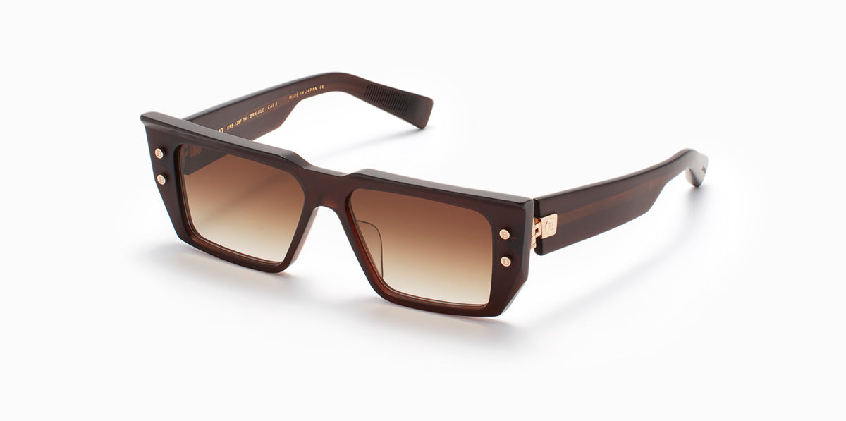 BALMAIN B-VI BPS-128F 54 - Matte Brown- White Gold w/ Dark Brown to clear Lenses - AR