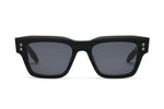 AKONI COLUMBA AKS-100F BLK - BLK 50-19 - Scraped Matte Black - Black Rhodium w/Machine Silver - Dark Grey Lense