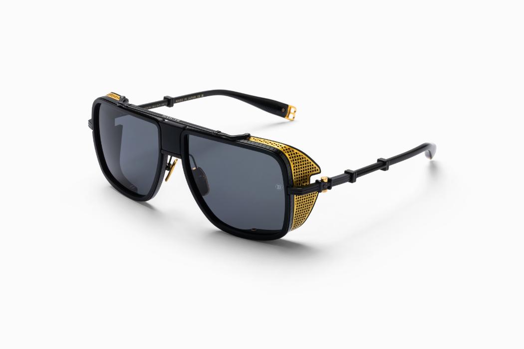 BALMAIN O.R. BPS-104G 59 - Matte Black - 18k Gold - Dark Grey Lenses
